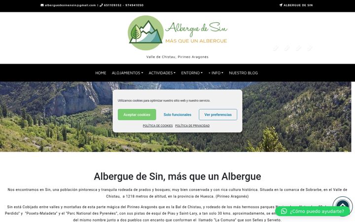 Screenshot of alberguedesin.com