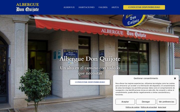 Screenshot of alberguedonquijote.com
