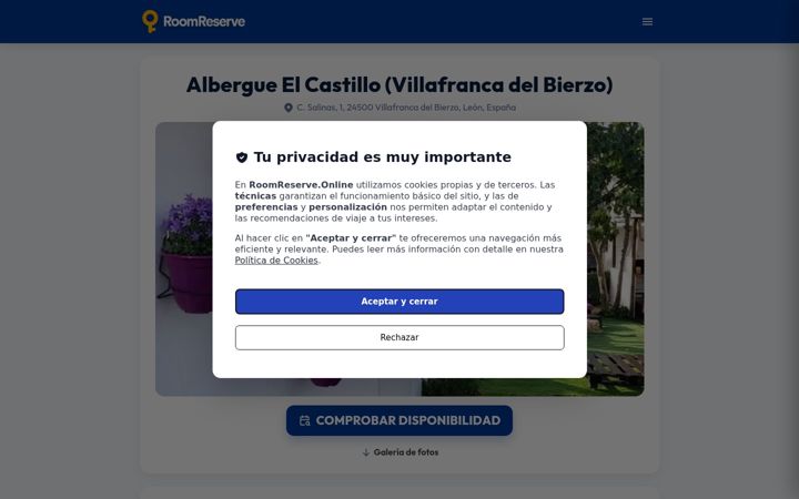 Screenshot of albergueelcastillo.com