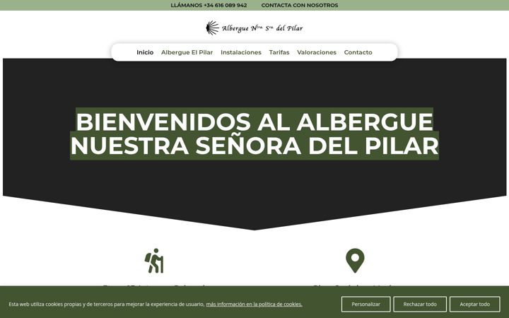 Екранна снимка на albergueelpilar.com