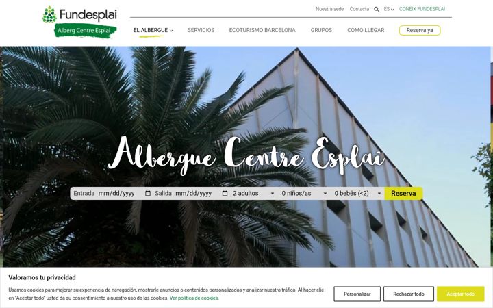 Екранна снимка на albergueesplaibarcelona.com