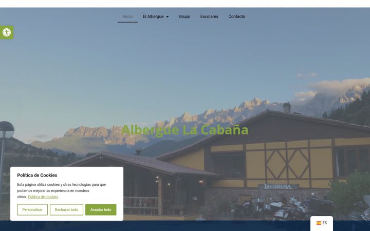 Екранна снимка на alberguelacabana.com