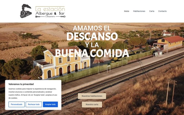 Screenshot of alberguelaestacioncampanario.com