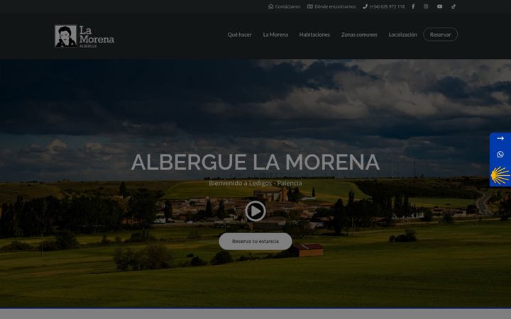 Screenshot of alberguelamorena.com
