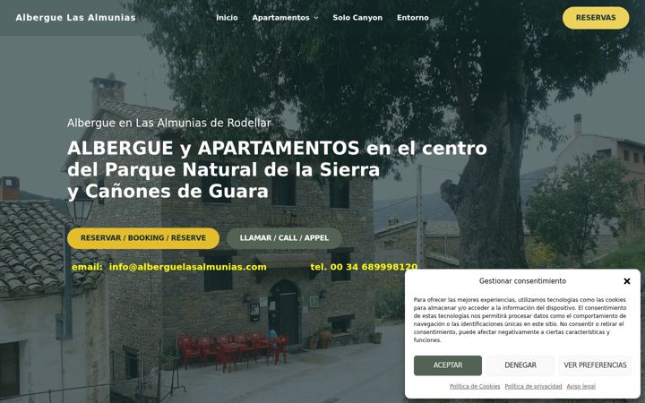 Screenshot of alberguelasalmunias.com