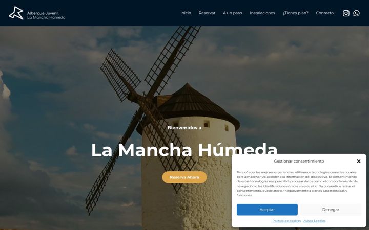 Screenshot of alberguemanchahumeda.com