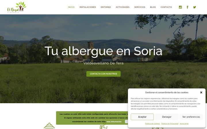 Screenshot of alberguenogal.com