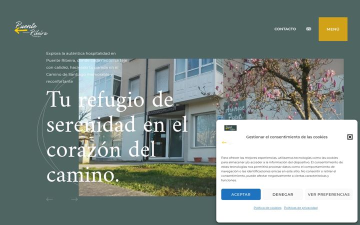 Screenshot of alberguepuenteribeira.com