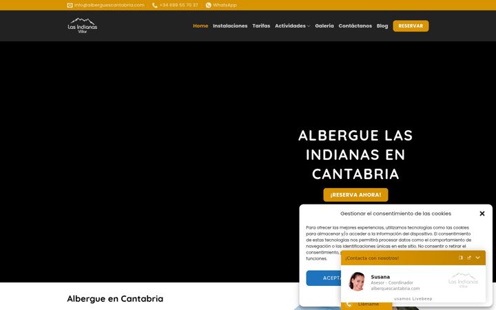 Screenshot of alberguescantabria.com