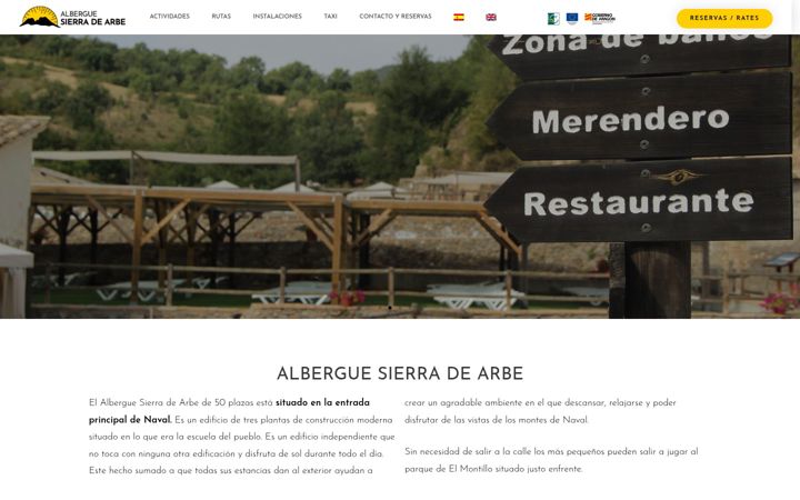 Skjámynd af alberguesierradearbe.com