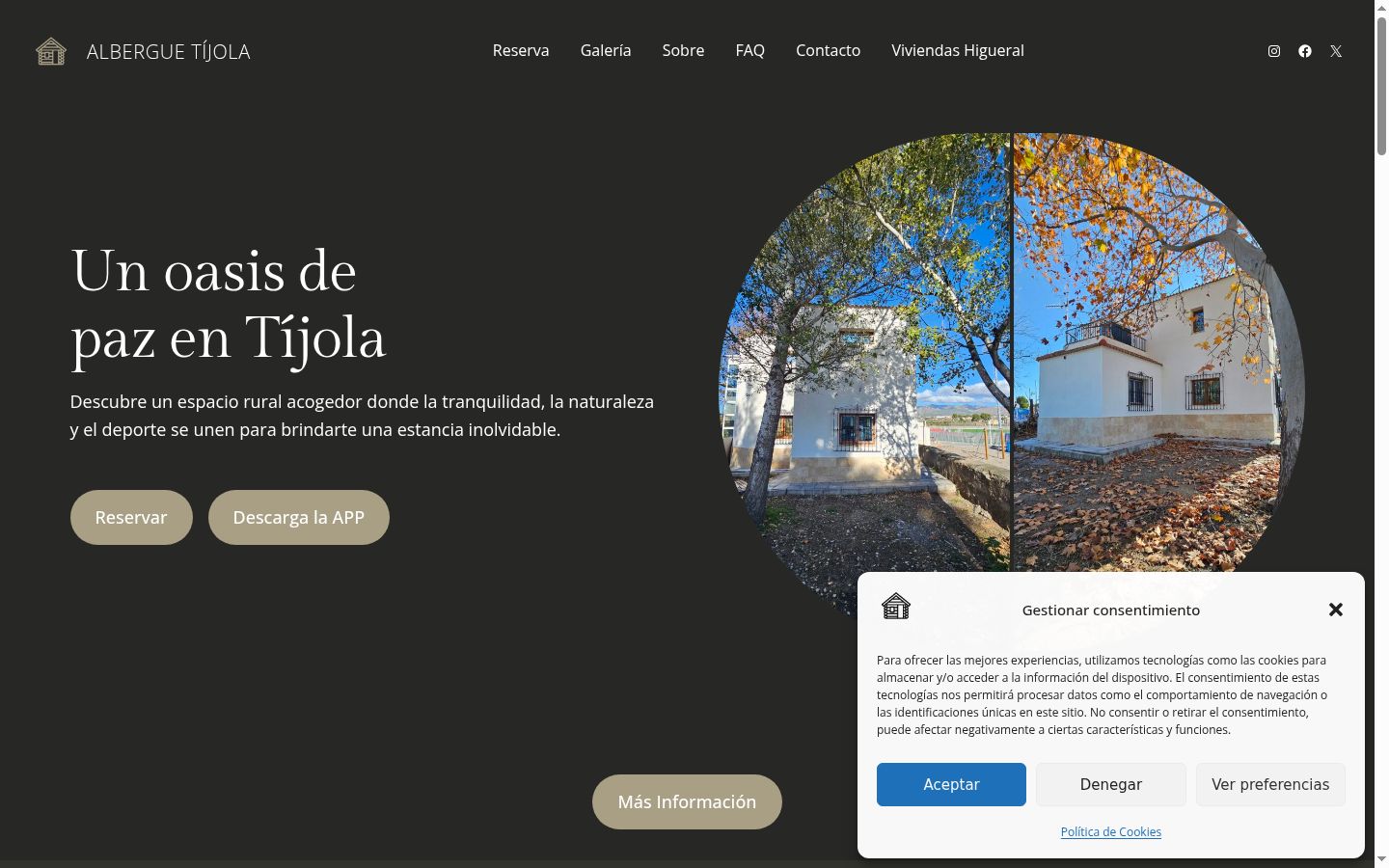 Screenshot of the consent banner shown before any interaction