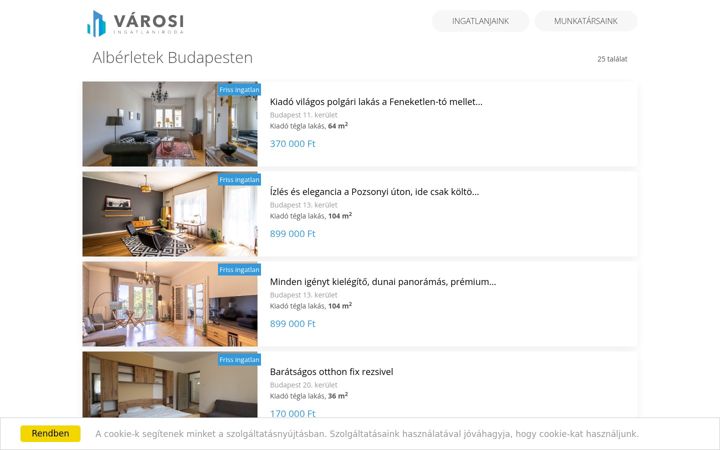 Snímek obrazovky alberletbudapesten.hu