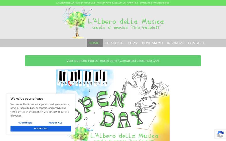 Screenshot of alberodellamusicascuola.org