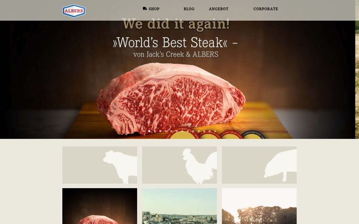 Posnetek zaslona albersfood.de