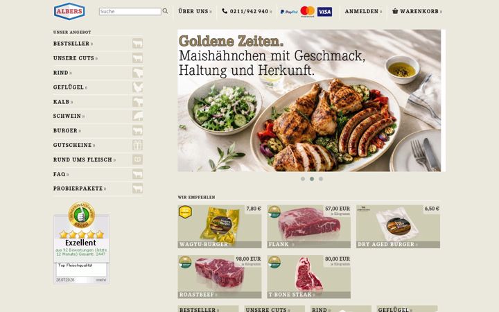 Skærmbillede af albersfoodshop.de