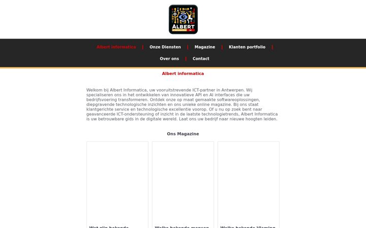 Screenshot of albert-informatica.be
