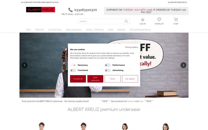 Zrzut ekranu albert-kreuz.com