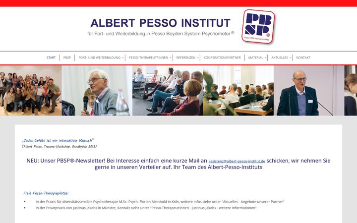 Zrzut ekranu albert-pesso-institut.de