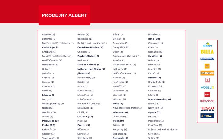 Screenshot του albert-prodejny.cz