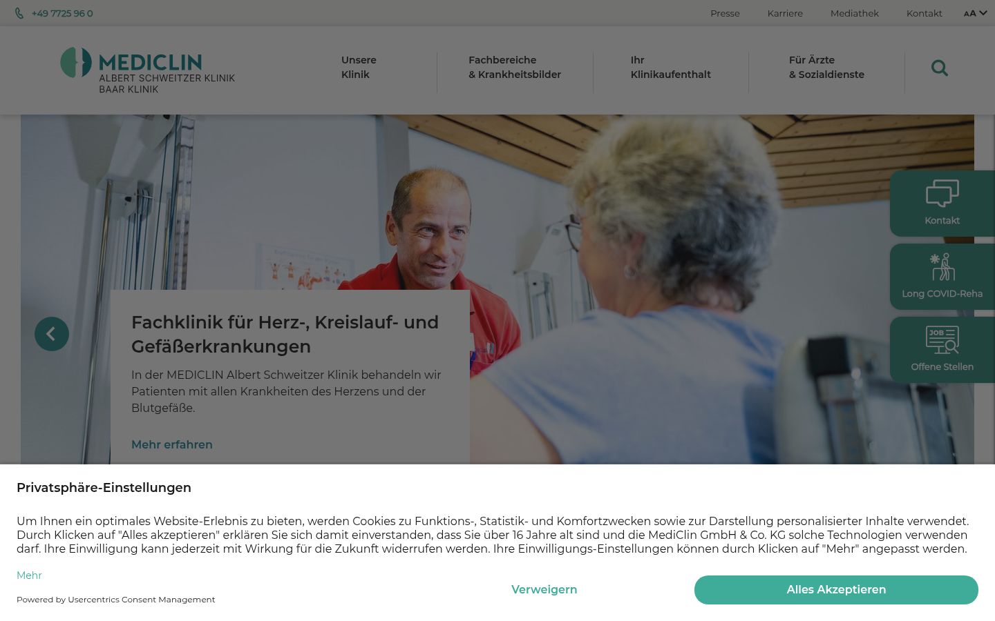 Captura de ecrã do banner de consentimento apresentado antes de qualquer interação