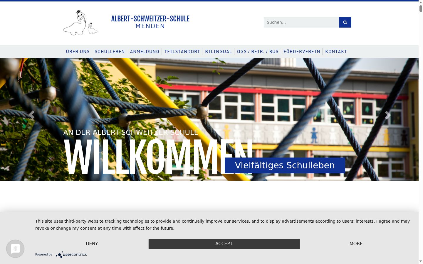 Skærmbillede af samtykkebanneret, som det blev vist før nogen interaktion