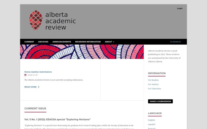 Screenshot of albertaacademicreview.com