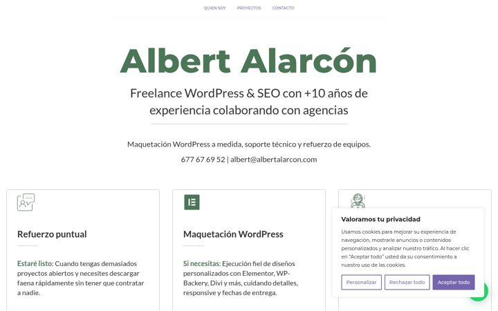 Screenshot of albertalarcon.com