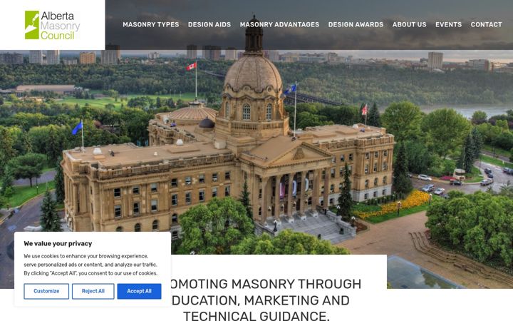 Ekrano kopija albertamasonrycouncil.ca