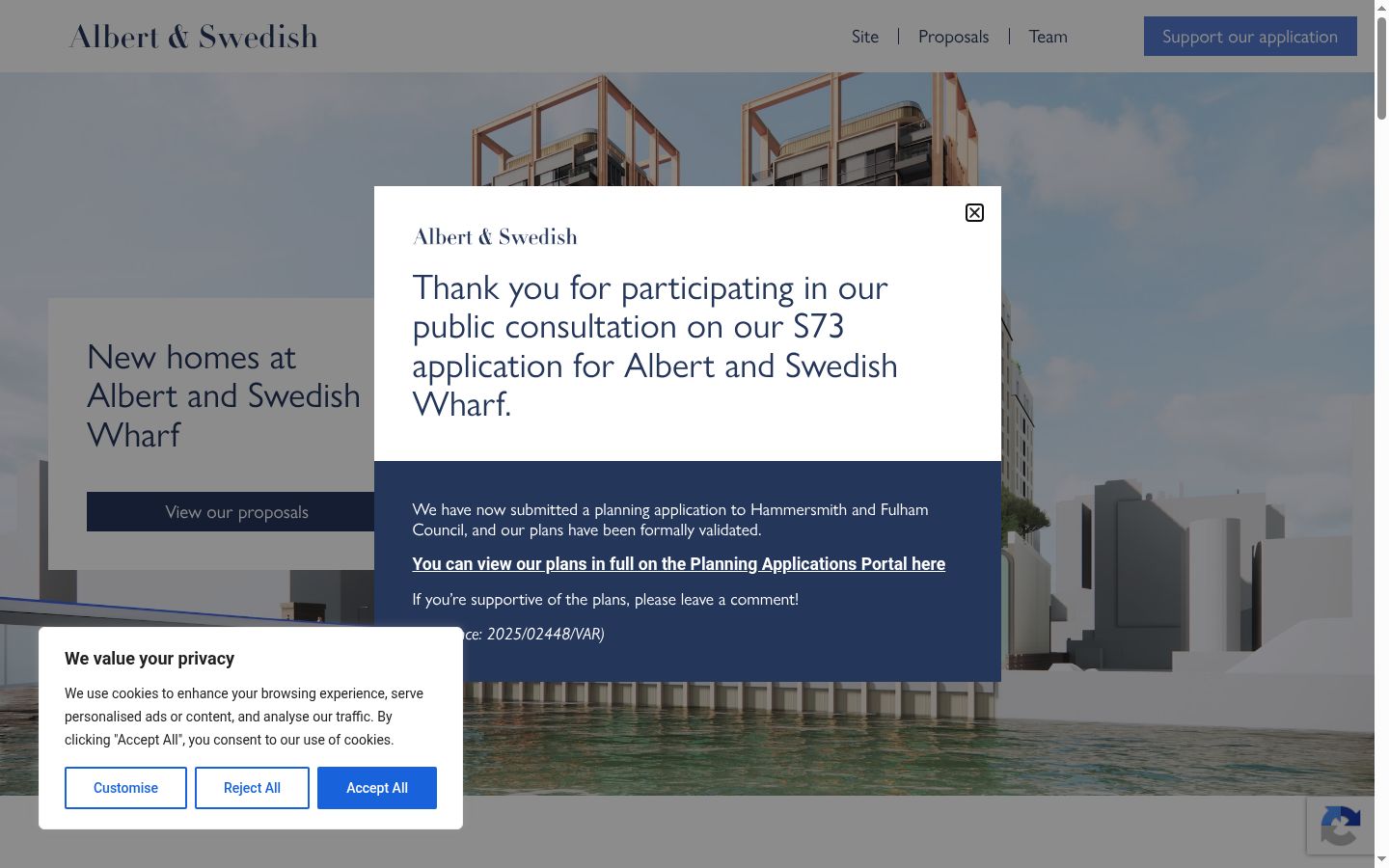 Screenshot of the consent banner shown before any interaction