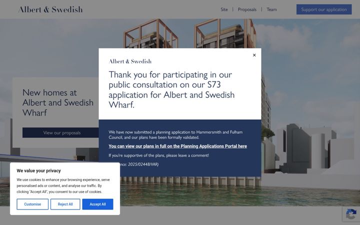 Screenshot of albertandswedish.co.uk