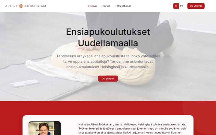 Screenshot of albertbjorkestam.fi