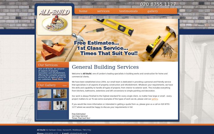 Screenshot of albertbuild.co.uk