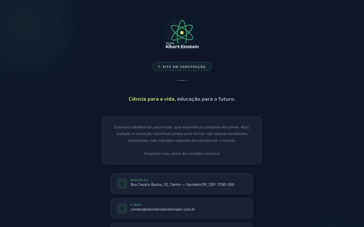 Screenshot of alberteinsteinitanhaem.com.br