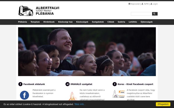 Captură de ecran a albertfalviplebania.hu
