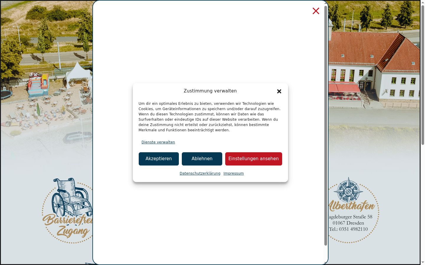 Screenshot of the consent banner shown before any interaction