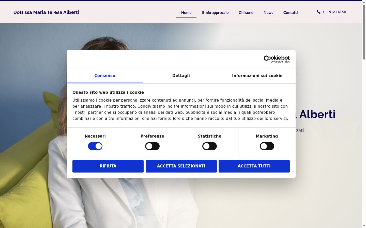 Snímek obrazovky baneru souhlasu zobrazeného před jakoukoli interakcí