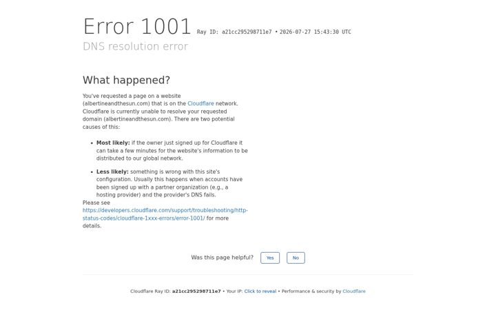 Screenshot of albertineandthesun.com