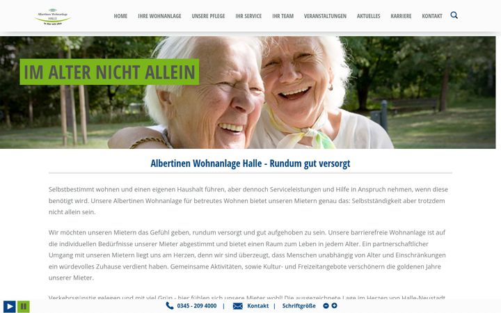 Screenshot of albertinen-wohnanlage.de