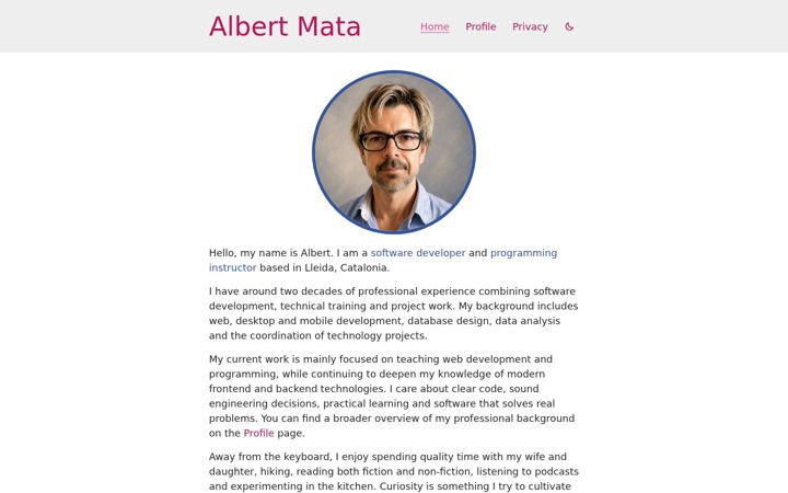 Screenshot of albertmata.net