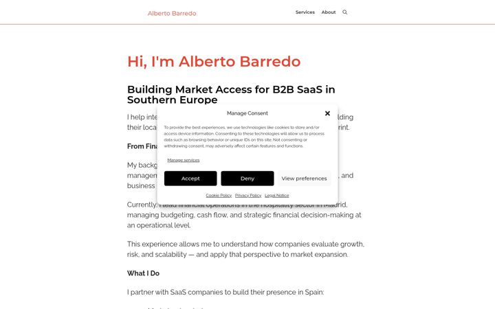 Screenshot of albertobarredo.com