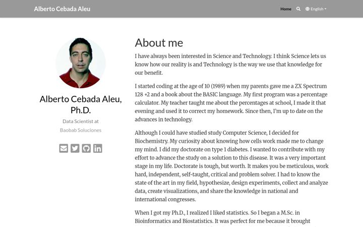 Screenshot of albertocebada.com