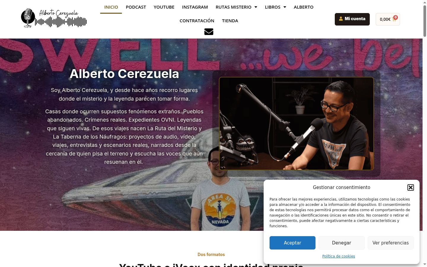 Screenshot del banner di consenso mostrato prima di qualsiasi interazione