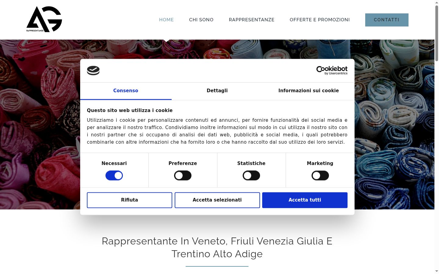Captura de pantalla del banner de consentimiento mostrado antes de cualquier interacción