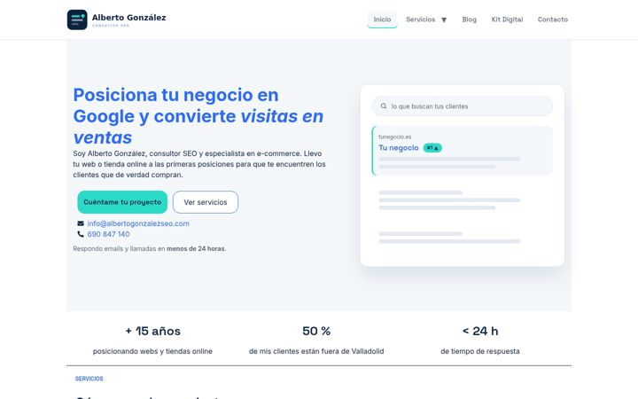 Екранна снимка на albertogonzalezseo.com