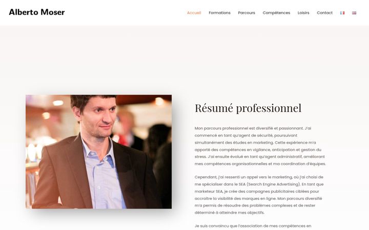 Screenshot of albertomoser.com