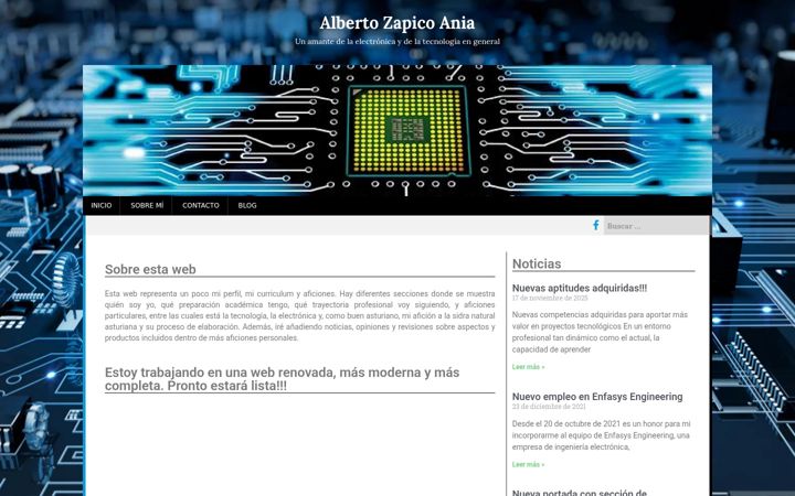 Captura de pantalla de albertozapicoania.com