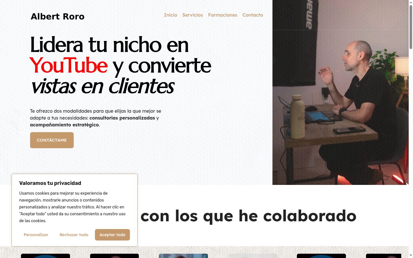 Screenshot of the consent banner shown before any interaction