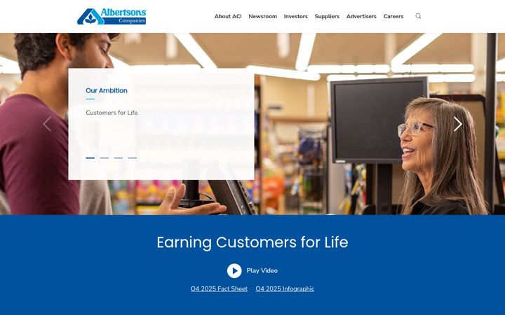 Screenshot of albertsonscompanies.com