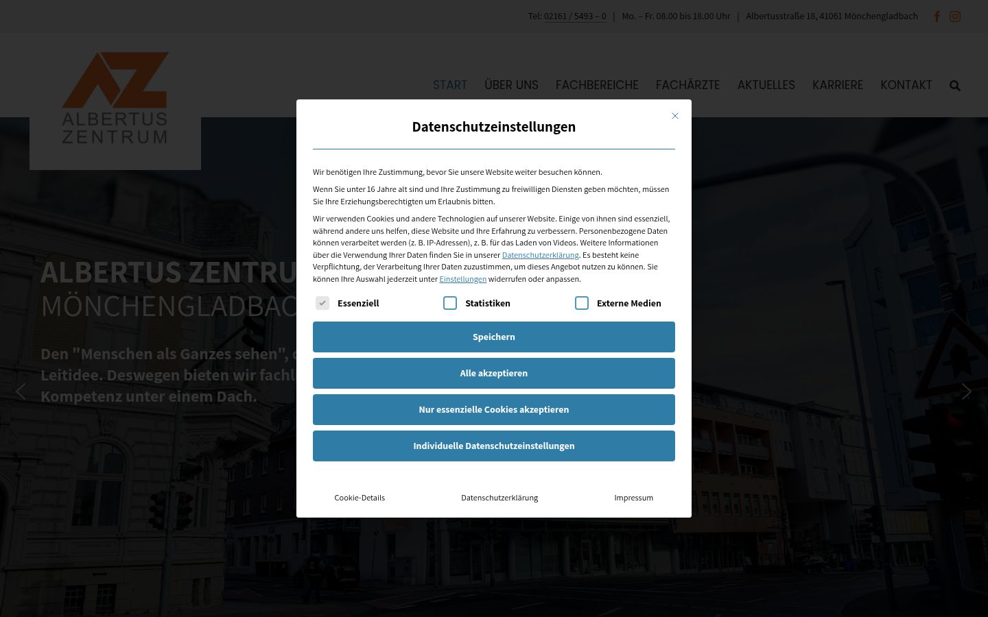 Screenshot of the consent banner shown before any interaction