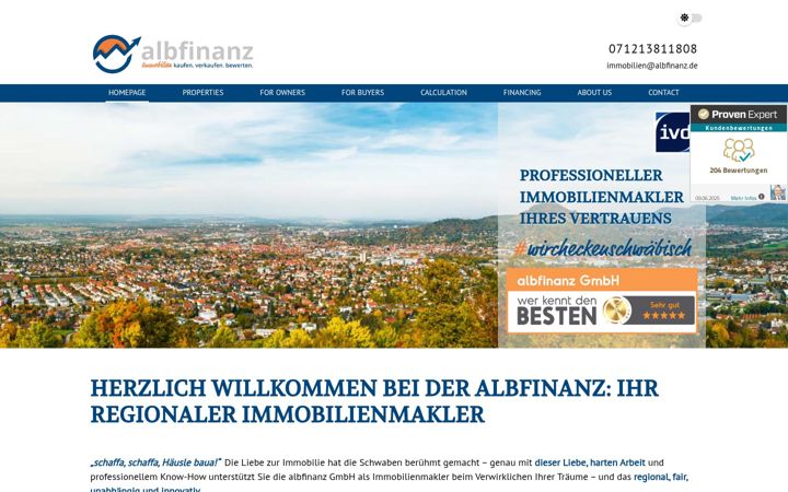 Screenshot ta' albfinanz-immobilien.de
